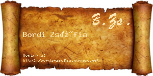 Bordi Zsófia névjegykártya